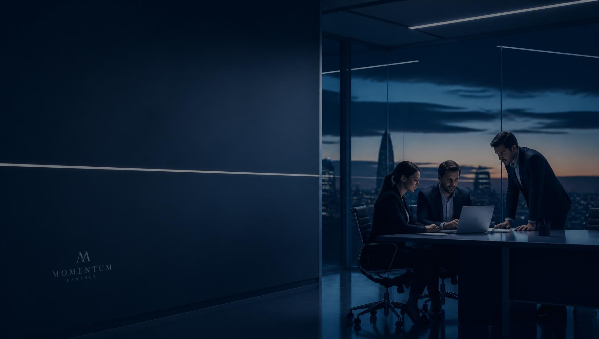 Team collaborating in a modern office